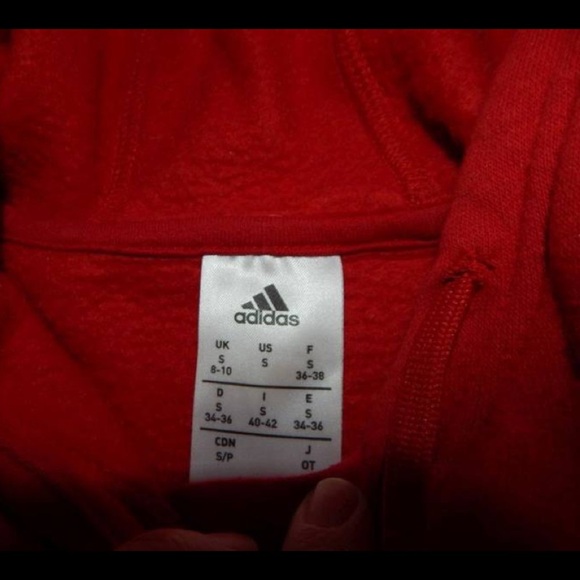 Adidas Men's Red Pullover Hoodie, Size S - Picture 3 of 3